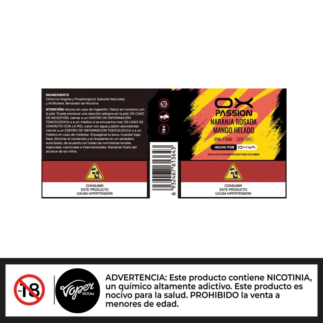 OXPASSION SALT MANGO NARANJA MENTA 30ML